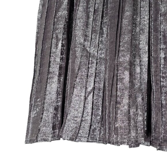 Gap Girls‎ Metallic Silver Pleated Skirt A-Line Elastic Waistband Kids XL 12 NWT - Picture 9 of 10